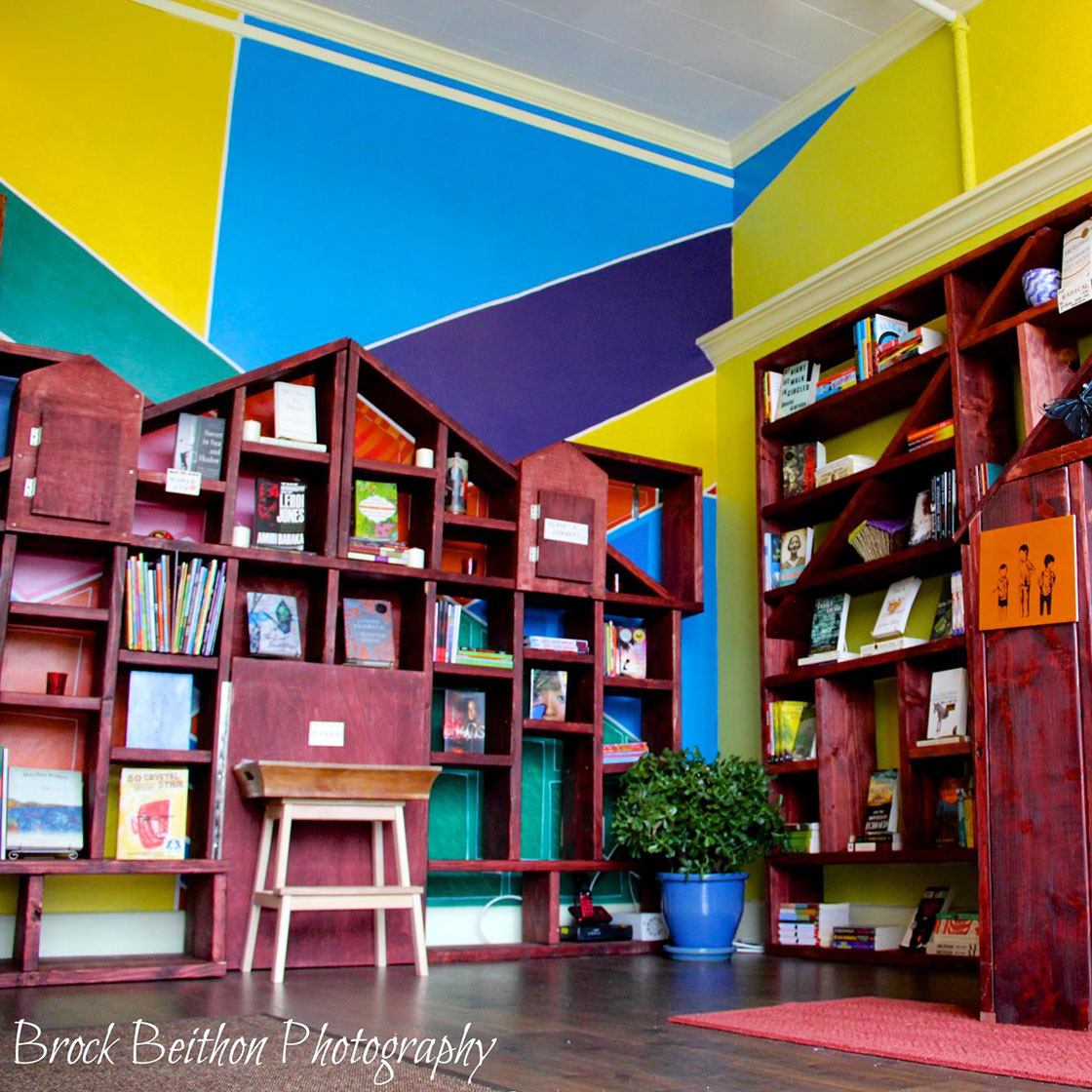 A decorative bookshelf