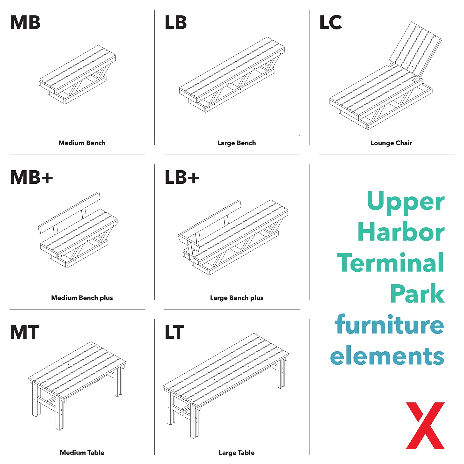 Design mockup of outdoor bench